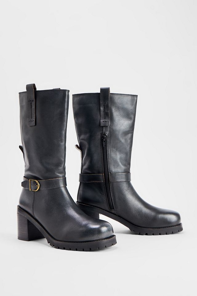 Bottes noires à plateforme Roma hauteur genou UO #1
