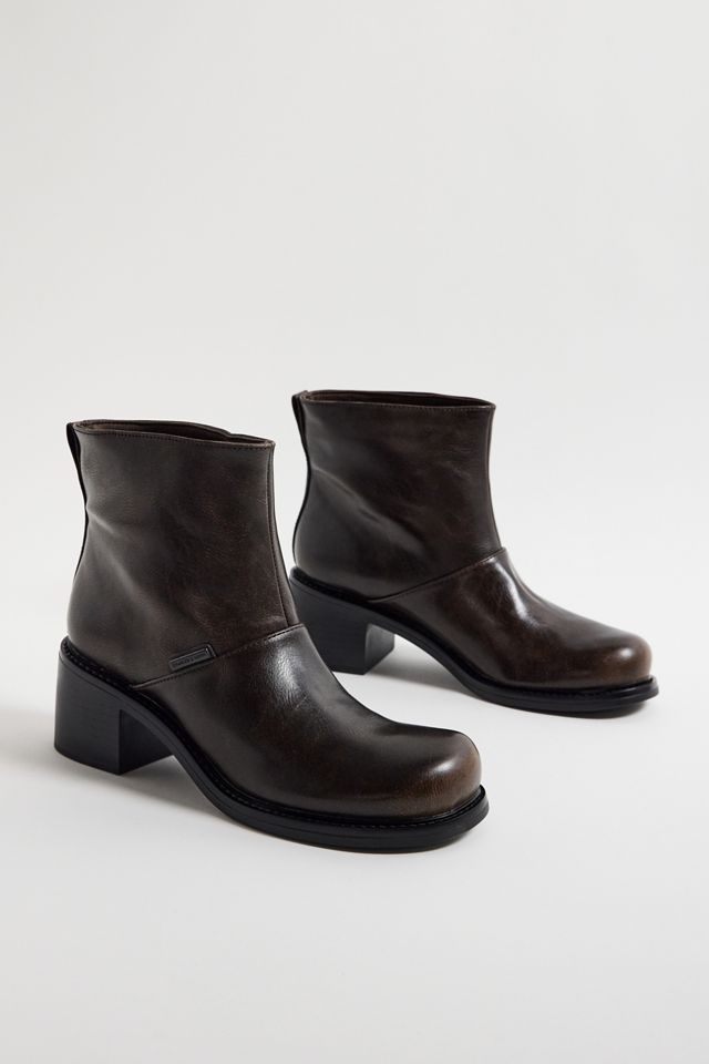 Charles & Keith Brown Block Heel Ankle Boots #1
