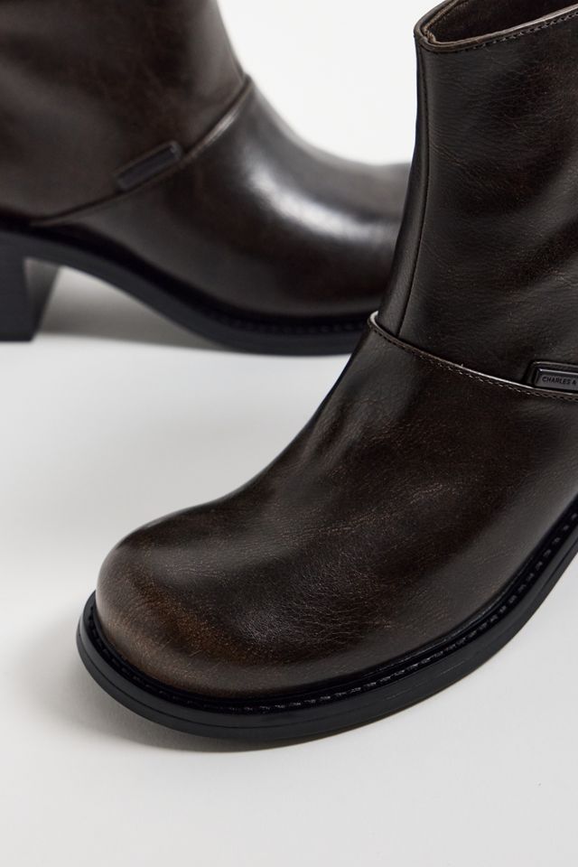 Charles & Keith Brown Block Heel Ankle Boots #3