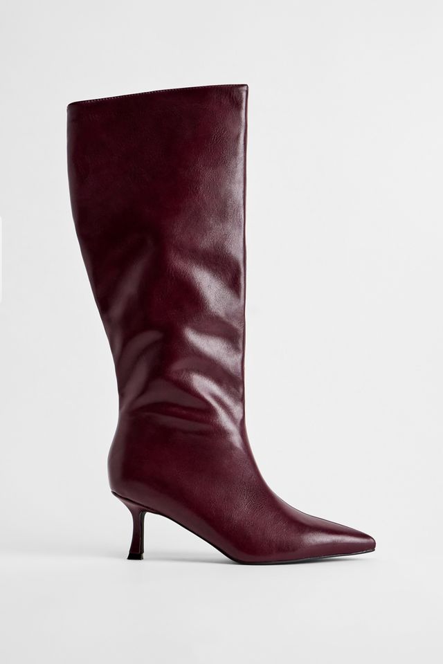 RAID Burgundy Bracket Stiletto Boots #2