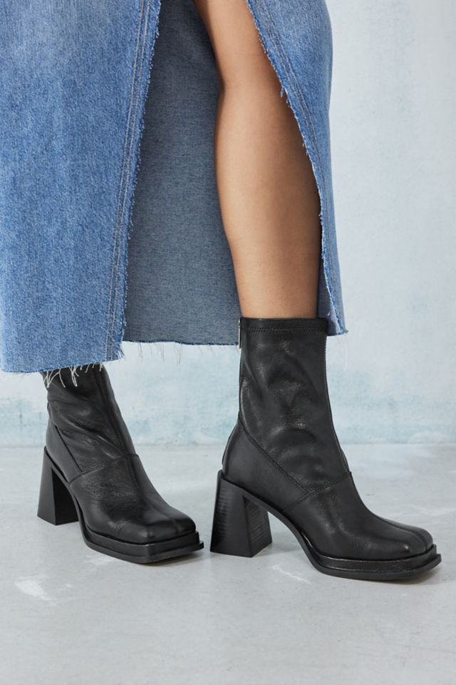 Black leather sock clearance booties