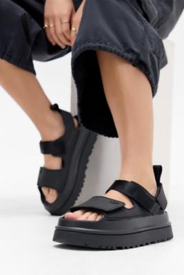 UGG Black Goldenglow Sandals - Black UK 4 at Urban Outfitters