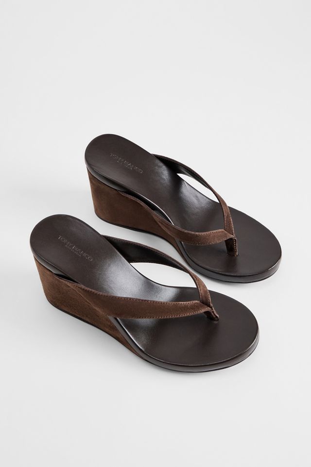 Tony Bianco Braune Avanti Keilsandalen #1