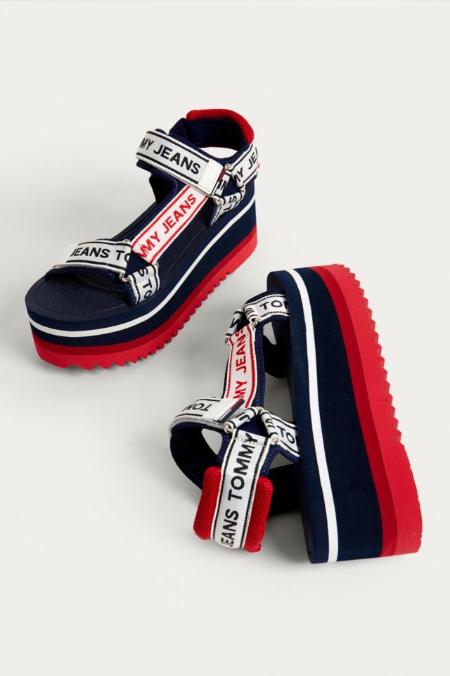 Tommy jeans technical on sale navy platform sandals