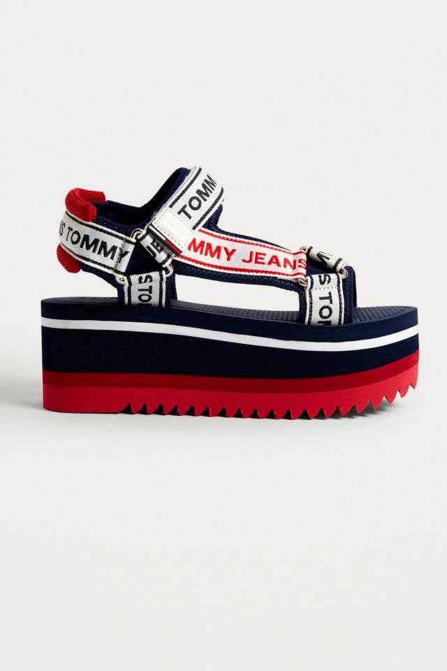 Tommy jeans technical on sale navy platform sandals