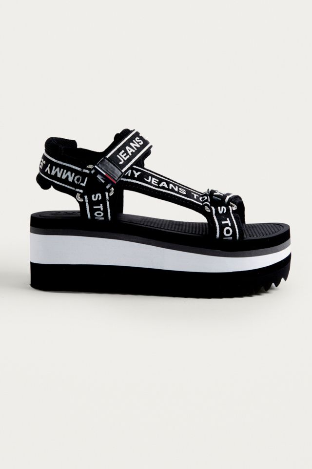 Tommy jeans technical 2025 black platform sandals