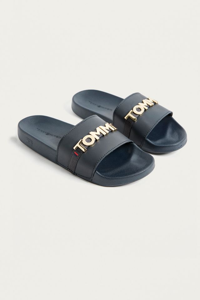 Tommy Jeans Black Metal Logo Pool Sliders #2