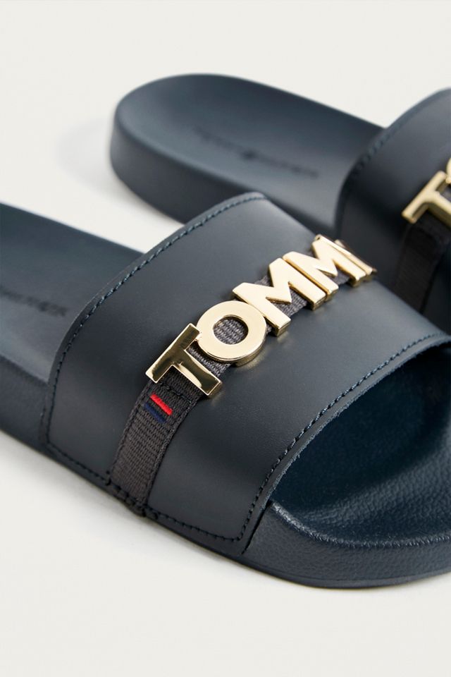 Tommy Jeans Black Metal Logo Pool Sliders #3
