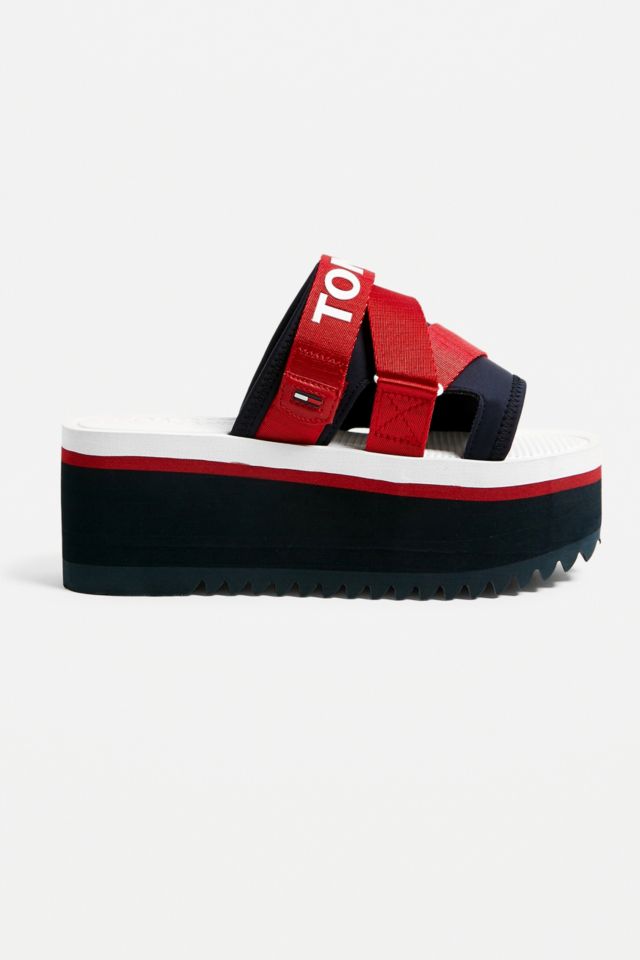 Tommy hilfiger neoprene on sale flatform mule sandals