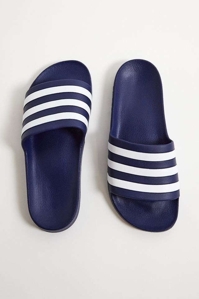 adidas Blue & White Adilette Sliders #1