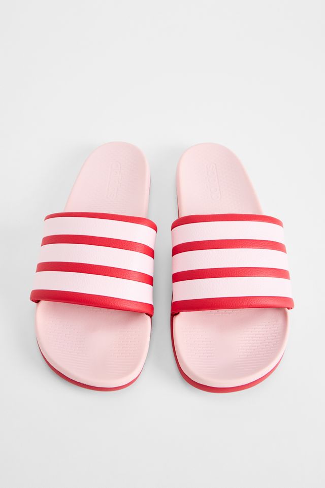 adidas Rosa & Rote Adilette Comfort 2.0 Slides #1