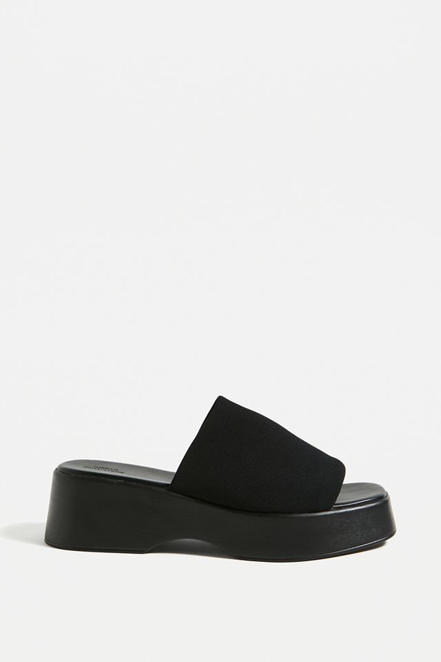 UO Stella Black Flatform Slider Sandals  #2