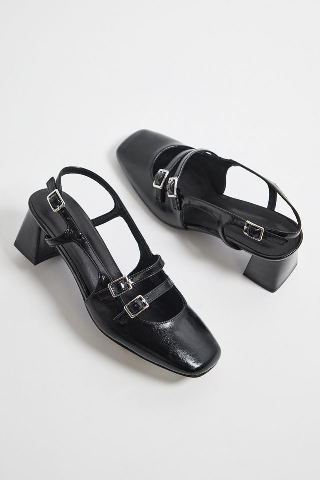 UO Black Poppy Slingback Mary Jane Shoes #1