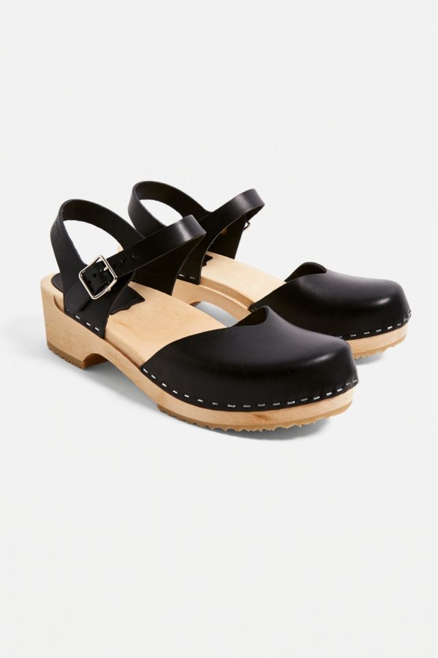 Swedish Hasbeens Black Covered Low Sandals