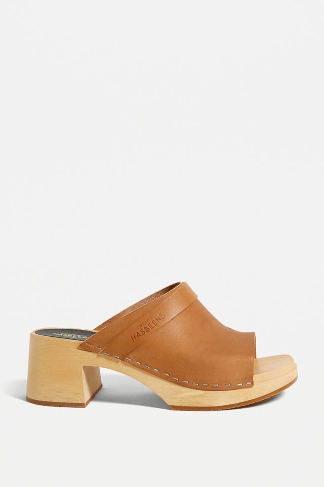Swedish Hasbeens Tan Open Toe Clogs #3