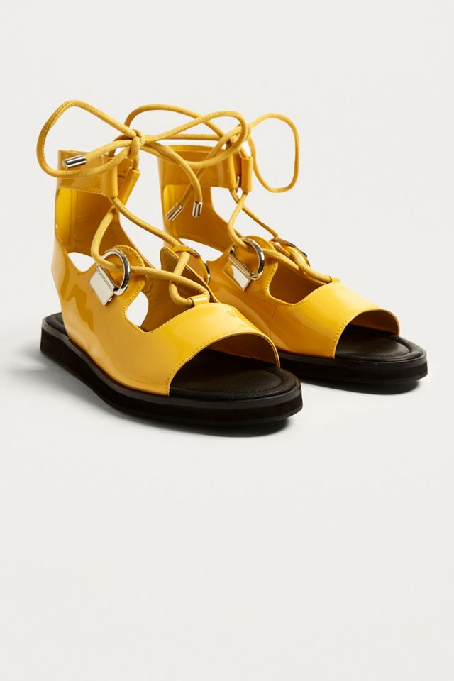 E8 by Miista Avoca Yellow Tie-Up Sandals #1
