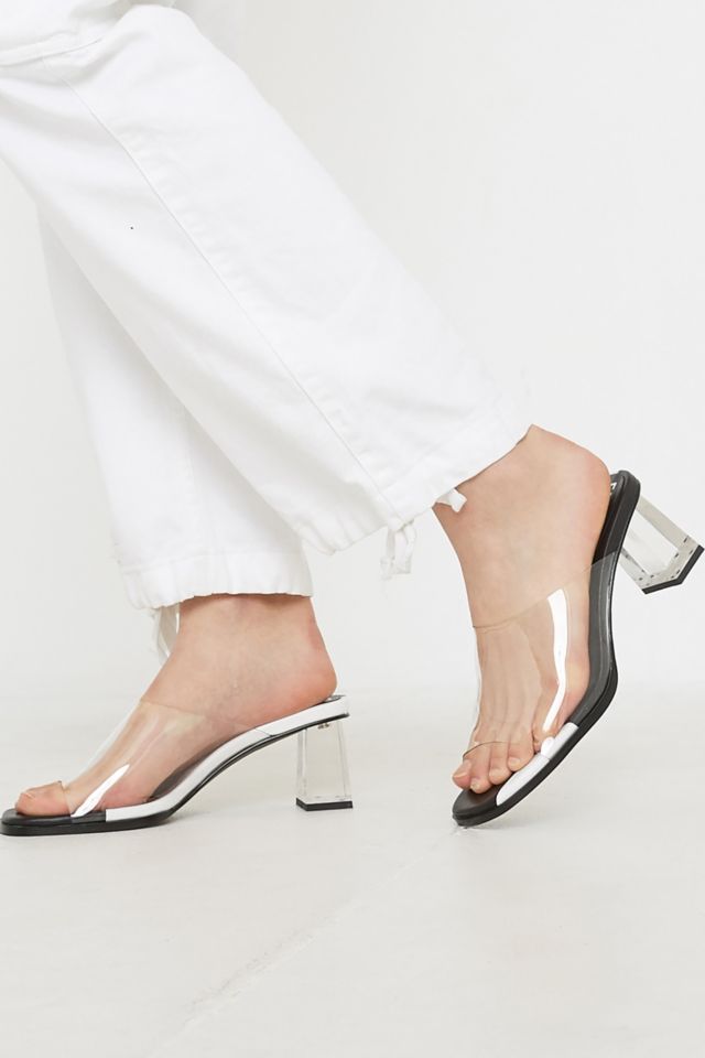 Clear store vinyl mules