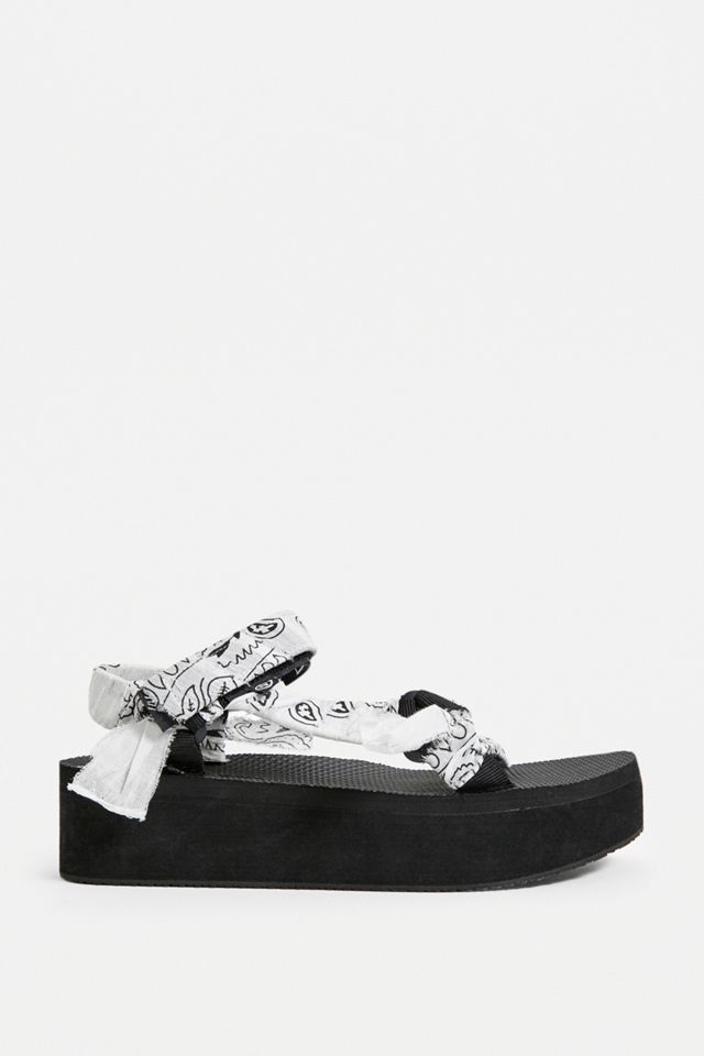 Arizona Love White Bandana Platform Sandals #2