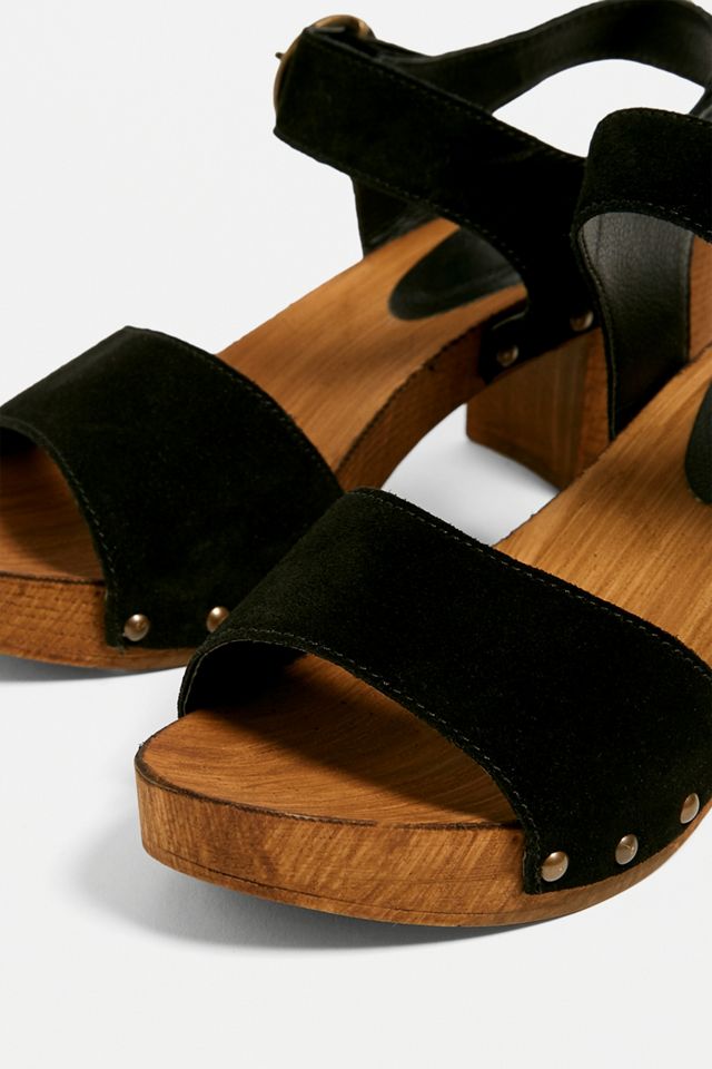 UO Alana Wood Leather Sandal Urban Outfitters UK