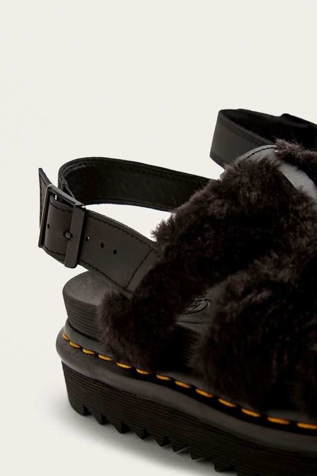 Dr. Martens Yelena Black Fluffy Sandals #2