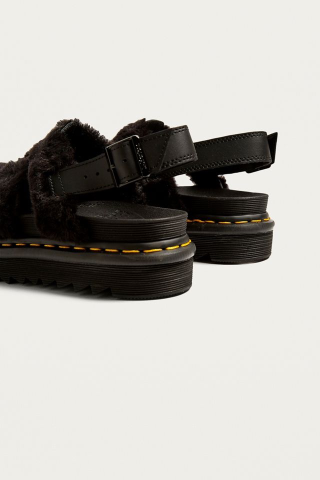 Dr. Martens Yelena Black Fluffy Sandals #3