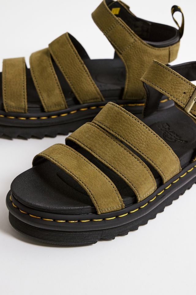 Dr. Martens Blaire Olive Leather Sandals Urban Outfitters UK