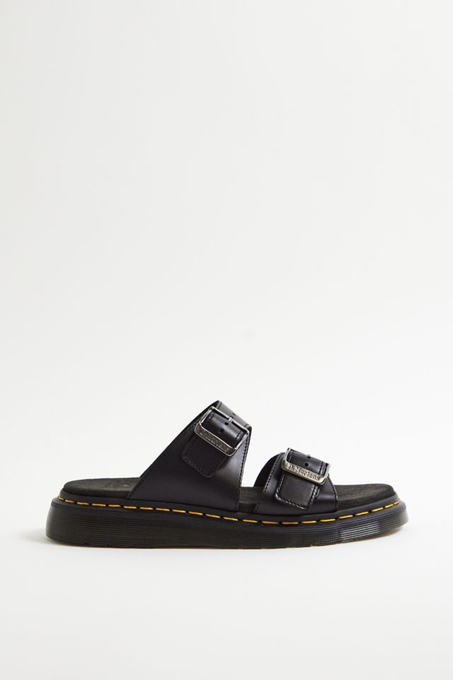 Dr. Martens Black Josef Leather Buckle Slide Sandals #1