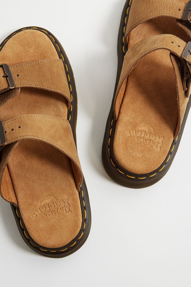 Dr. Martens Tan Josef Nubuck Leather Buckle Slide Sandals #4