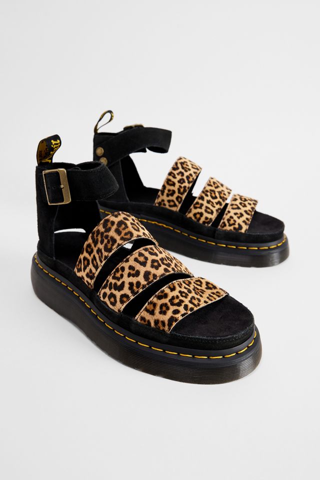 Clarissa II Quad Leopard Leather Platform Sandals #1