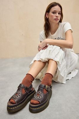 Dr. Martens Braune Dunnet Blumen Sandalen