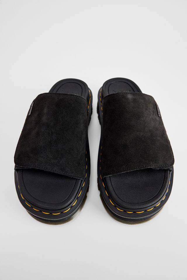 Sandales plateforme en daim Zebzag noires Dr. Martens #1