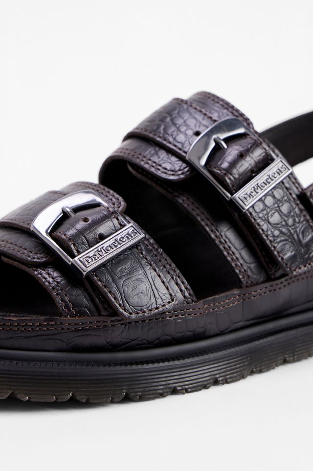 Dr. Martens San Zweiriemen-Sandalen aus Leder mit Krokodilprägung #3