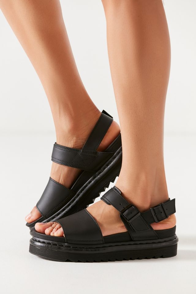 Dr. Martens Voss Black Leather Sandals Urban Outfitters UK