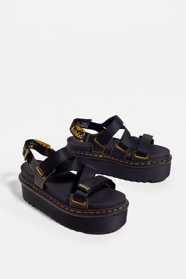 Dr. Martens Kimber Hydro Black Sandals | Urban Outfitters UK