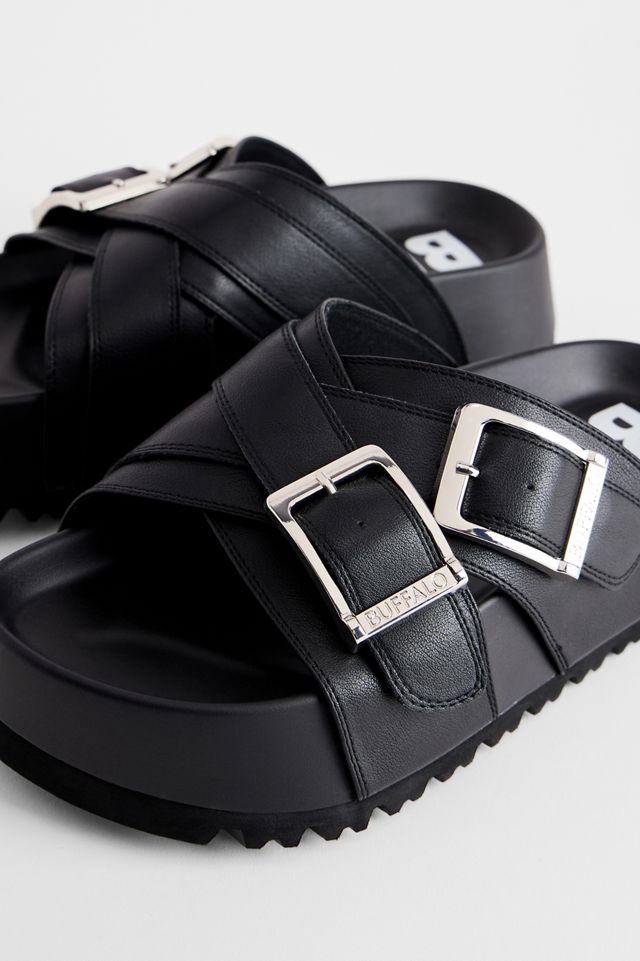 Buffalo Schwarze Jane Kreuz-Sandalen #3