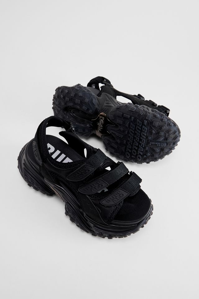Buffalo Schwarze Cerbo Track-Sandalen #1