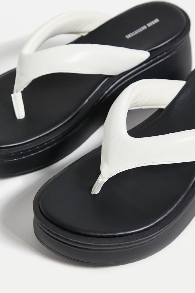 UO White & Black Sierra Platform Sandals  #3