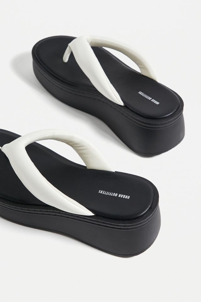 UO White & Black Sierra Platform Sandals  #4