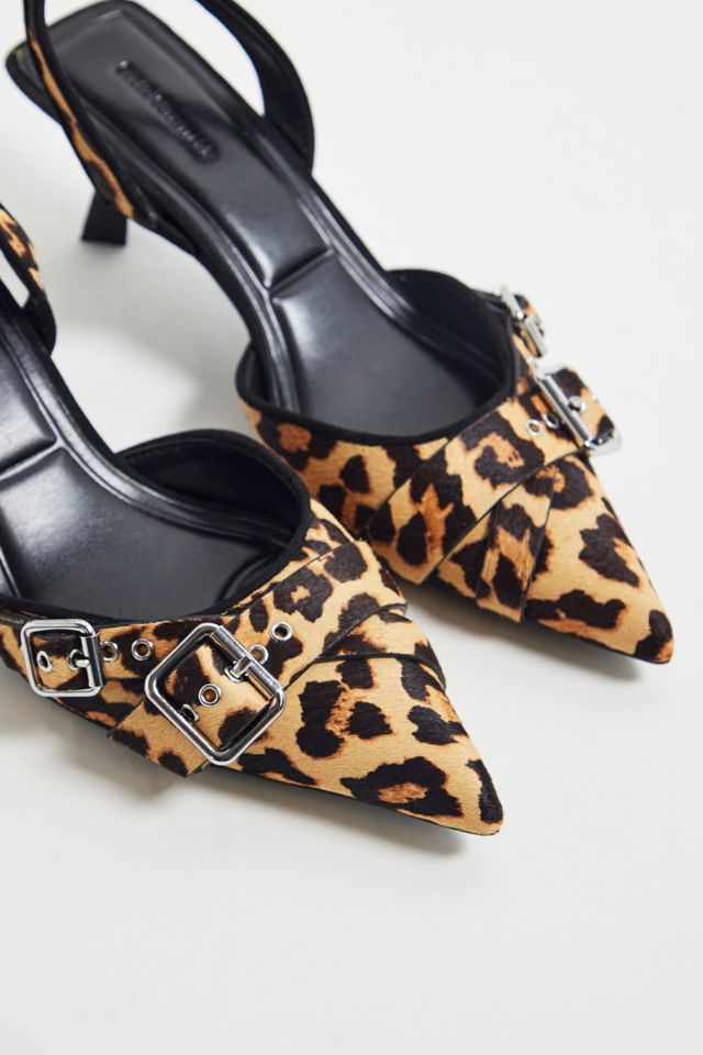 UO Leopard Buckle Sling Back Heels  #3