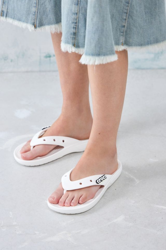 Crocs White Classic Platform Flip Flops