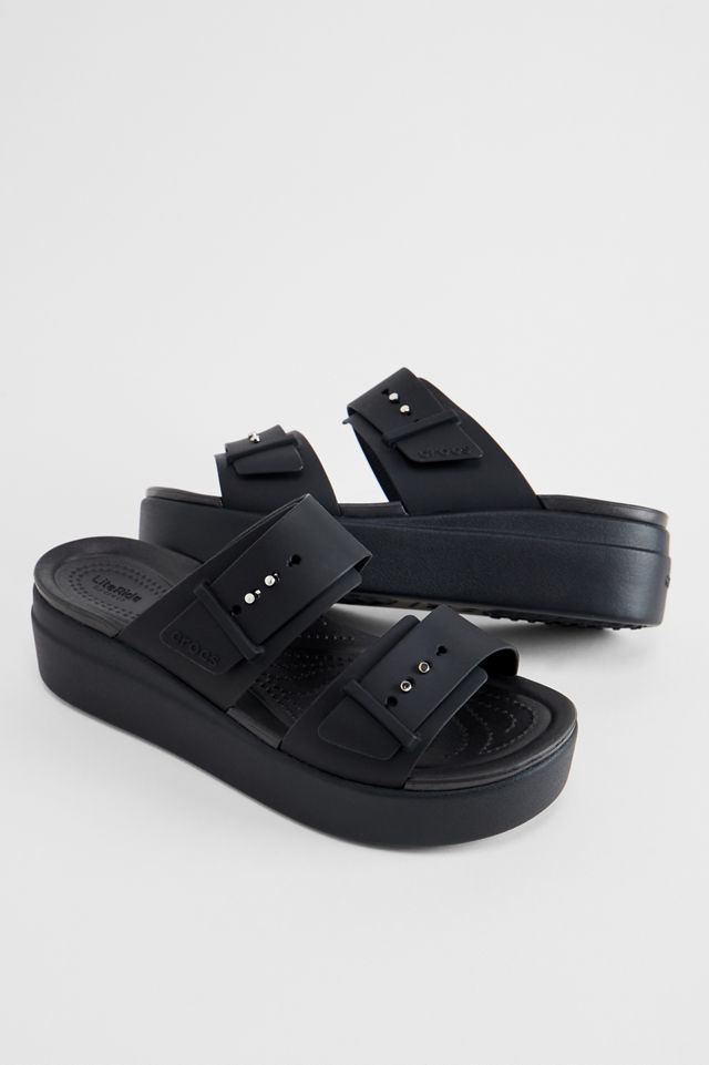 Sandali con zeppa Crocs Brooklyn neri #1