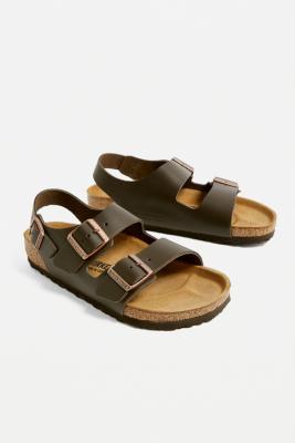 Birkenstock Milano Brown Leather Sandals | Urban Outfitters UK