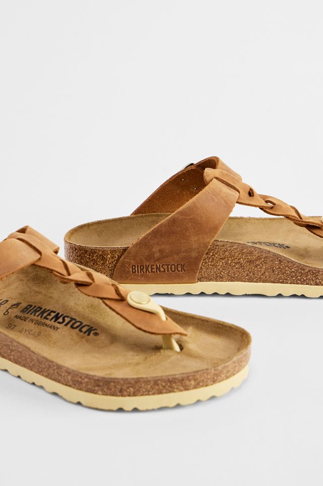 Birkenstock Cognac Gizeh Geflochtene Sandalen #4