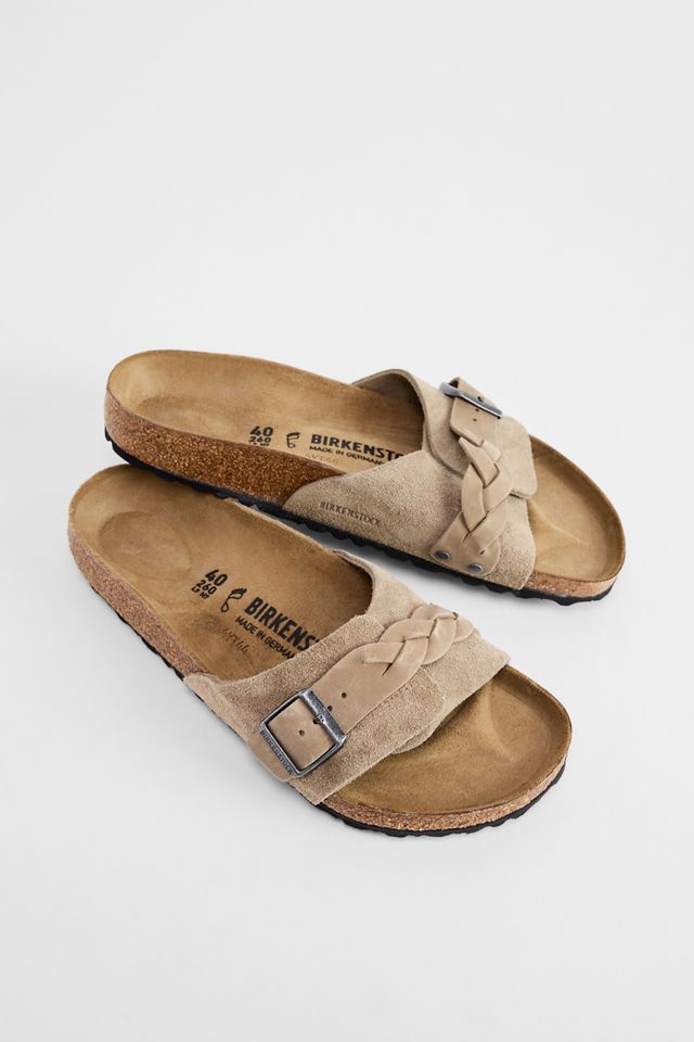 Sandales Birkenstock en daim tressé taupe Oita #1