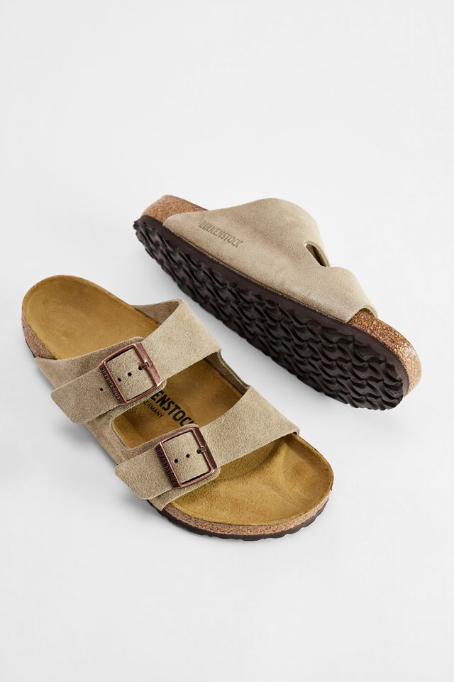 Sandales Birkenstock Arizona en Suède Taupe #1