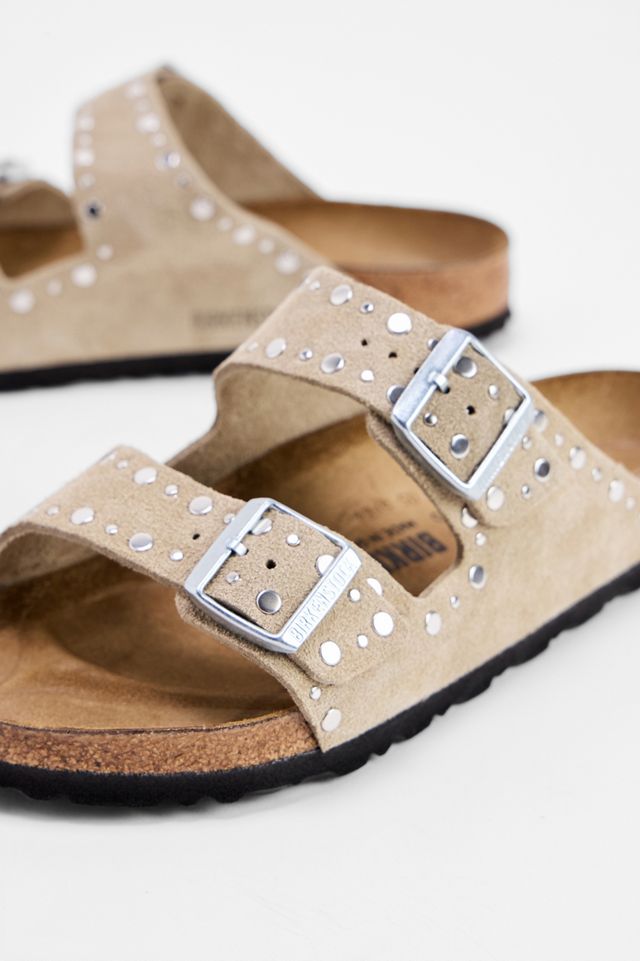 Birkenstock Taupe Rivet Arizona Suede Sandals #2