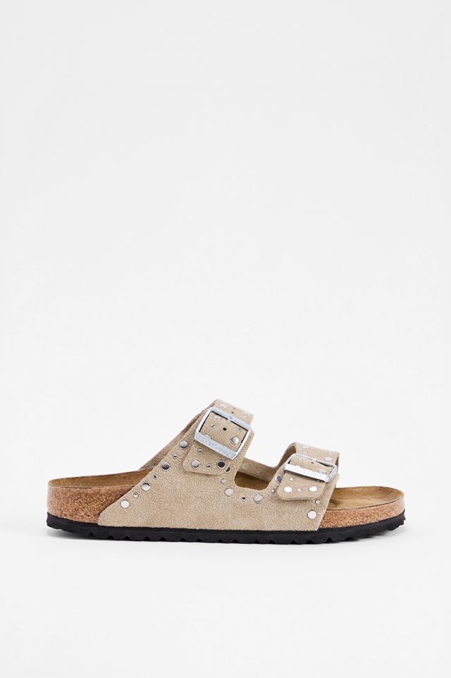 Birkenstock Taupe Rivet Arizona Suede Sandals #3
