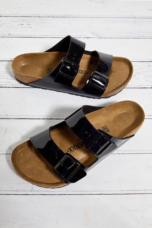Birkenstock Arizona Black Patent Sandals Urban Outfitters UK