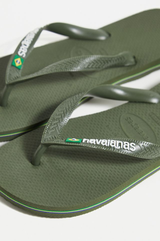 Havaianas – Flip Flops in Khaki mit Brasilien-Logo #2