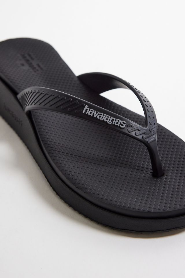 Havaianas Hohe Plateau Flip Flops in Schwarz